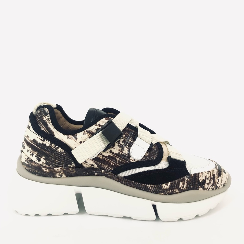 Chloe Sonnie low-top sneaker Grey lizard print